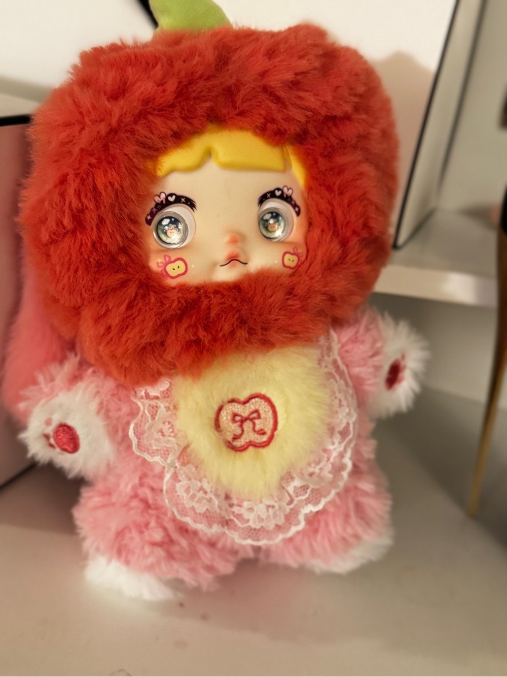 Plush Apple Costume Pink & Orange Doll - Cute Kids Toy